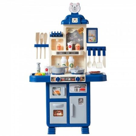 Kitchen Playset Kids Pretend Cooking Play Toy 48 Piece Accessories Blue