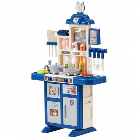 Kitchen Playset Kids Pretend Cooking Play Toy 48 Piece Accessories Blue