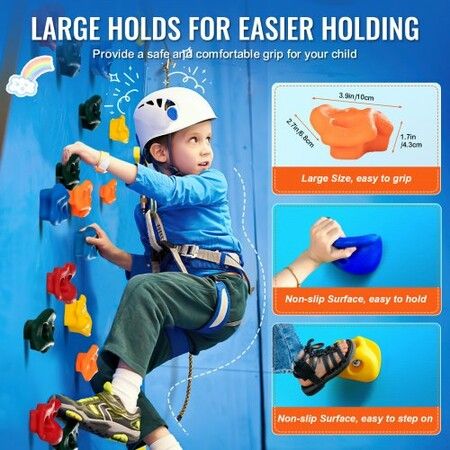 25 Rock Climbing Holds Climbing Rocks with Knotted Rope Handles Hardware