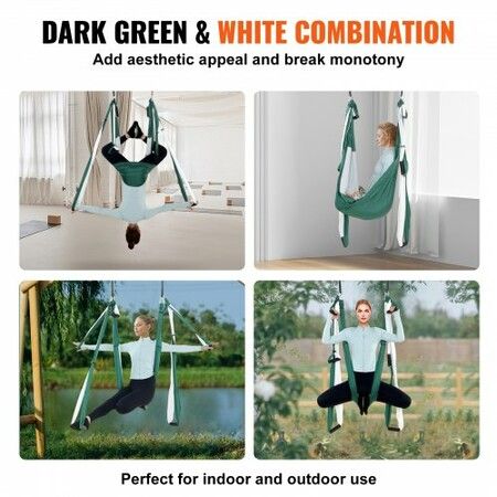 Aerial Yoga Swing Set 2.5 m Length Yoga Hammock Hanging Swing Aerial Sling Inversion Fly Kit Trapeze Inversion Equipment with Ceiling Mount Accessories