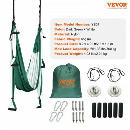 Aerial Yoga Swing Set 2.5 m Length Yoga Hammock Hanging Swing Aerial Sling Inversion Fly Kit Trapeze Inversion Equipment with Ceiling Mount Accessories