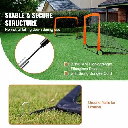 Portable Soccer Goal 1.2x0.9M Kids Backyard Soccer Net Foldable Pop Up Practice Soccer Net Mini Youth Training Soccer Goal Set All-Weather Indoor Outdoor