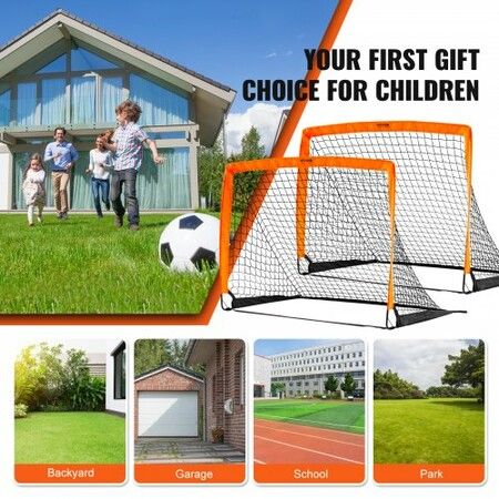 Portable Soccer Goal 1.2x0.9M Kids Backyard Soccer Net Foldable Pop Up Practice Soccer Net Mini Youth Training Soccer Goal Set All-Weather Indoor Outdoor