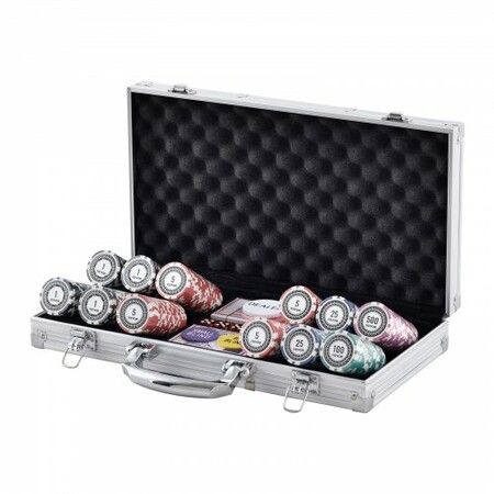 Poker Chip Set 300-Piece Poker Set Complete Poker Playing Game Set with Aluminum Carrying  Case 11.5 Gram Casino Chips Cards Buttons and Dices for Texas