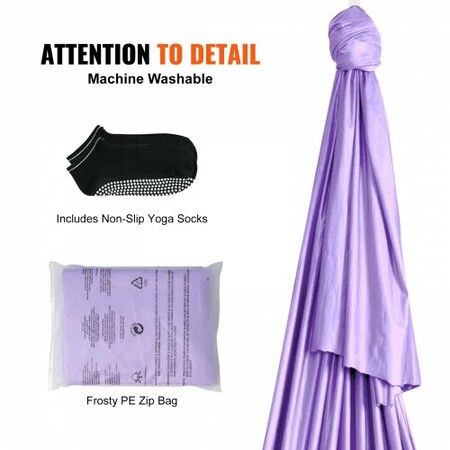 Aerial Yoga Hammock & Swing 4 m Length Yoga Starter Kit with 100gsm Nylon Fabric Full Rigging Hardware and Easy Set-up Guide Antigravity Flying