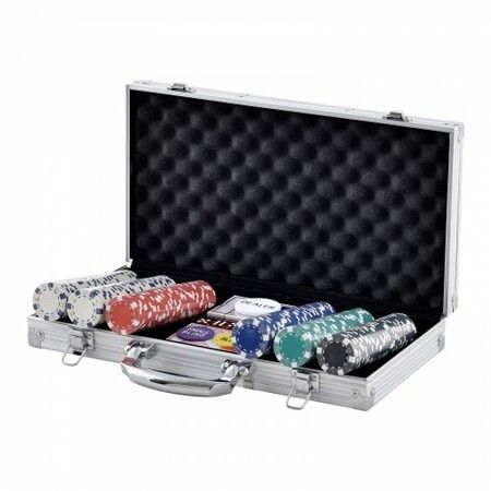 Poker Chip Set 300-Piece Poker Set Complete Poker Playing Game Set with Aluminum Carrying  Case 11.5 Gram Casino Chips Cards Buttons and Dices for Texas