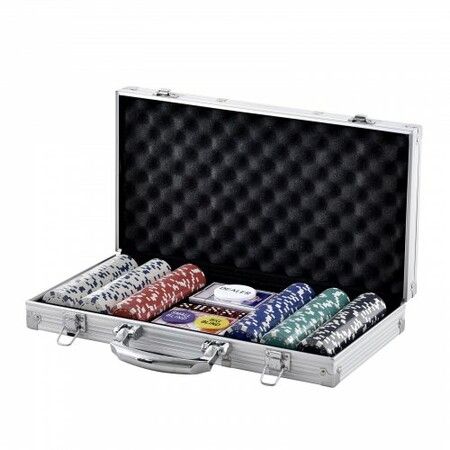 Poker Chip Set 300-Piece Poker Set Complete Poker Playing Game Set with Aluminum Carrying  Case 11.5 Gram Casino Chips Cards Buttons and Dices for Texas