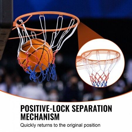 Basketball Rim Wall Door Mounted Basketball Hoop Heavy Duty Q235 Basketball Flex Rim Goal Replacement with Net Standard 18" Indoor and Outdoor Hanging