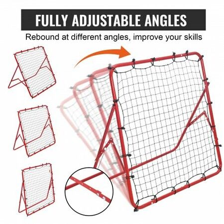 Soccer Rebounder Rebound Net Kick-Back 100x100 cm Portable Football Training Gifts Fully Adjustable Angles Goal Net Aids & Equipment for Kids Teens