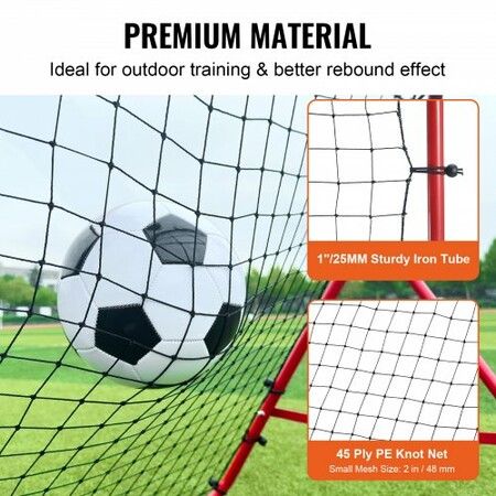 Soccer Rebounder Rebound Net Kick-Back 100x100 cm Portable Football Training Gifts Fully Adjustable Angles Goal Net Aids & Equipment for Kids Teens