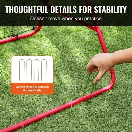 Soccer Rebounder Rebound Net Kick-Back 100x100 cm Portable Football Training Gifts Fully Adjustable Angles Goal Net Aids & Equipment for Kids Teens