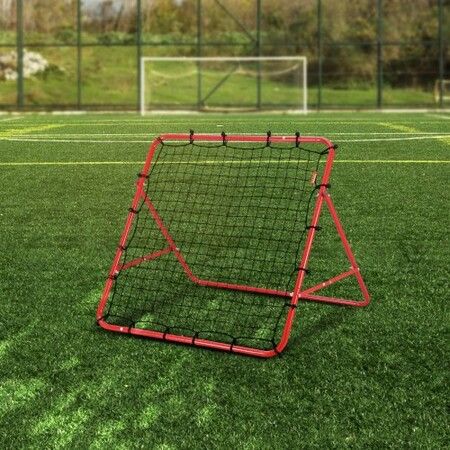 Soccer Rebounder Rebound Net Kick-Back 100x100 cm Portable Football Training Gifts Fully Adjustable Angles Goal Net Aids & Equipment for Kids Teens