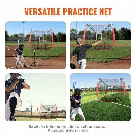 7x7 ft Baseball Softball Practice Net Portable Baseball Training Net for Hitting Batting Catching Pitching Backstop Baseball Equipment Training Aids