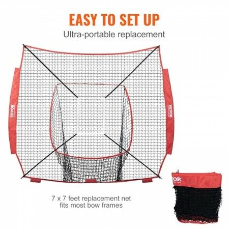 7x7 ft Baseball Softball Practice Net Portable Baseball Training Net for Hitting Batting Catching Pitching Backstop Baseball Equipment Training Aids