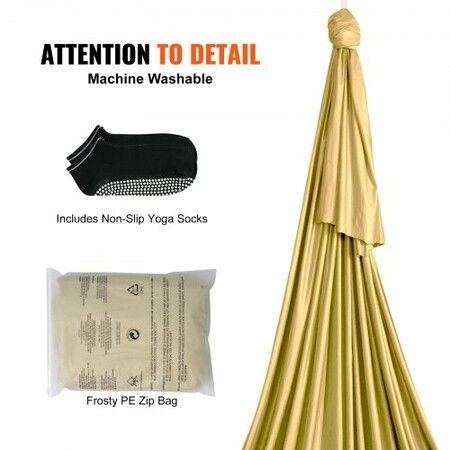 Aerial Yoga Hammock & Swing 4 m Length Aerial Yoga Starter Kit with 100gsm Nylon Fabric Full Rigging Hardware & Easy Set-up Guide Antigravity Flying