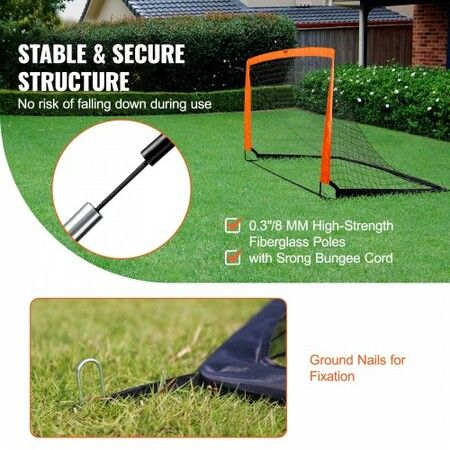 Portable Soccer Goal1.9x1 m Kids Backyard Soccer Net Foldable Pop Up Practice Soccer Net Mini Youth Training Soccer Goal Set All-Weather Indoor Outdoor