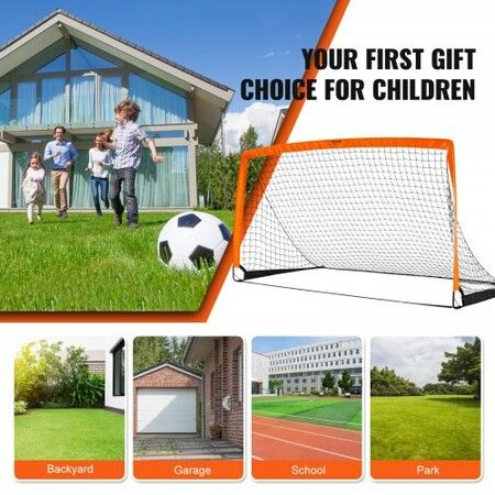 Portable Soccer Goal1.9x1 m Kids Backyard Soccer Net Foldable Pop Up Practice Soccer Net Mini Youth Training Soccer Goal Set All-Weather Indoor Outdoor