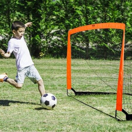 Portable Soccer Goal1.9x1 m Kids Backyard Soccer Net Foldable Pop Up Practice Soccer Net Mini Youth Training Soccer Goal Set All-Weather Indoor Outdoor