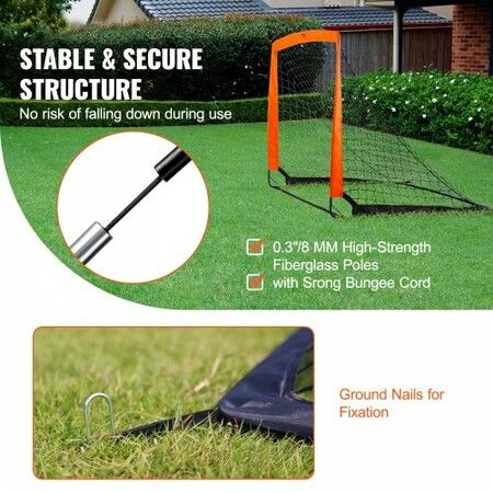 Portable Soccer Goal 1.2x0.9M Kids Backyard Soccer Net Foldable Pop Up Practice Soccer Net Mini Youth Training Soccer Goal Set All-Weather Indoor Outdoor