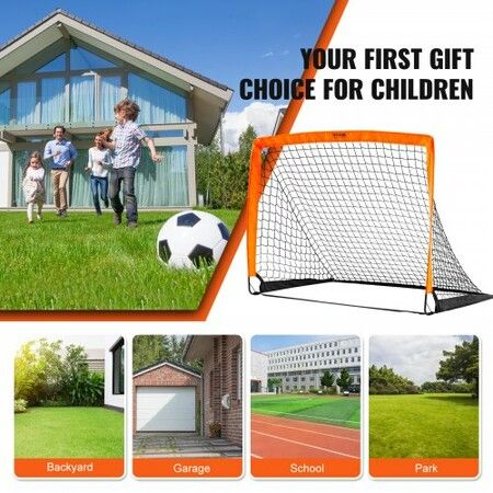 Portable Soccer Goal 1.2x0.9M Kids Backyard Soccer Net Foldable Pop Up Practice Soccer Net Mini Youth Training Soccer Goal Set All-Weather Indoor Outdoor