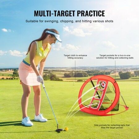 Golf Chipping Net Pop Up Golf Practice Net Portable Indoor Hitting Aid