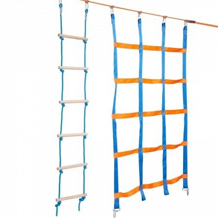 Ninja Warrior Obstacle Course for Kids 2 x 15.24 m Weatherproof Slacklines 228kg Weight Capacity Monkey Line Outdoor Playset Equipment Backyard Toys