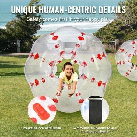 Inflatable Bumper Ball 1-Pack 4FT/1.2M Body Sumo Zorb Balls for Teen &  0.8mm Thick PVC Human Hamster Bubble Balls for Outdoor Team Gaming