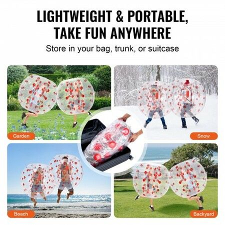 Inflatable Bumper Ball 1-Pack 4FT/1.2M Body Sumo Zorb Balls for Teen &  0.8mm Thick PVC Human Hamster Bubble Balls for Outdoor Team Gaming