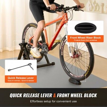 Bike Trainer Stand Fluid Stationary Bike Stand for 26"-29" Wheels Noise Reduction Fluid Flywheel Portable Cycling Stand for Indoor Riding Exercise