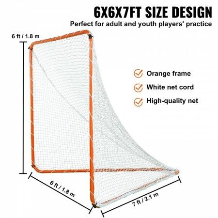 Lacrosse Goal 6' x 6' Lacrosse Net Steel Frame Backyard Lacrosse Training Equipment Portable Lacrosse Goal with Carry Bag Quick & Easy Setup Perfect