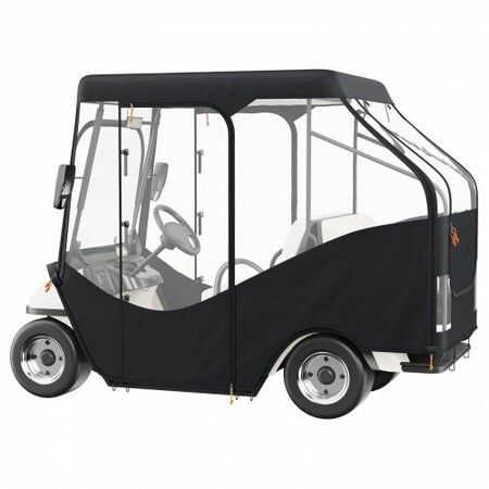 Golf Cart Enclosure 600D Polyester Driving Enclosure with 4-Sided Transparent Windows 4 Passenger Club Car Covers Universal Fits for Most Brand Carts