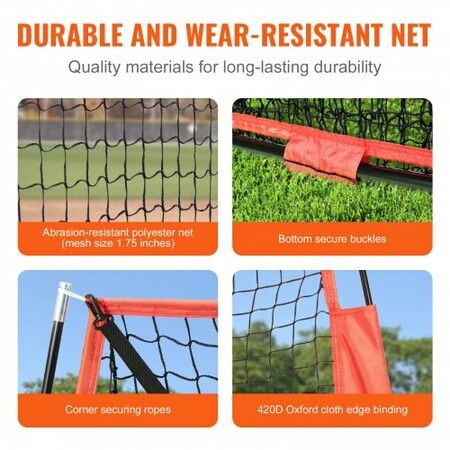 7x7 Baseball Softball Practice Net Portable Baseball Training Net for Hitting Catching Pitching Backstop Baseball Equipment with Bow Frame Carry Bag Strike