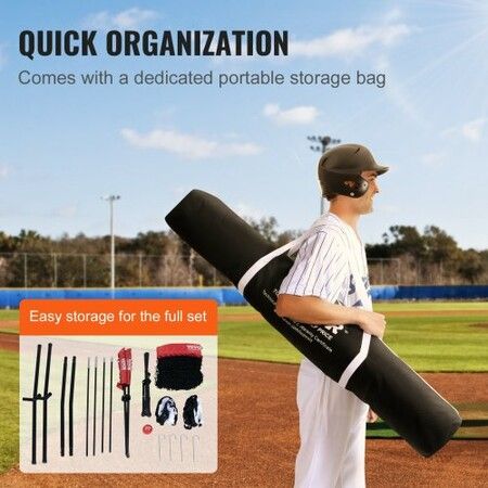 7x7 Baseball Softball Practice Net Portable Baseball Training Net for Hitting Catching Pitching Backstop Baseball Equipment with Bow Frame Carry Bag Strike