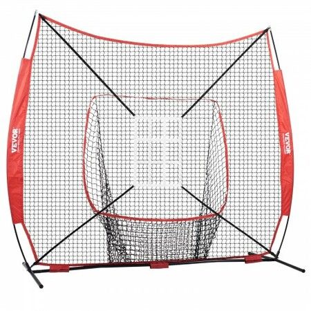 7x7 Baseball Softball Practice Net Portable Baseball Training Net for Hitting Catching Pitching Backstop Baseball Equipment with Bow Frame Carry Bag Strike