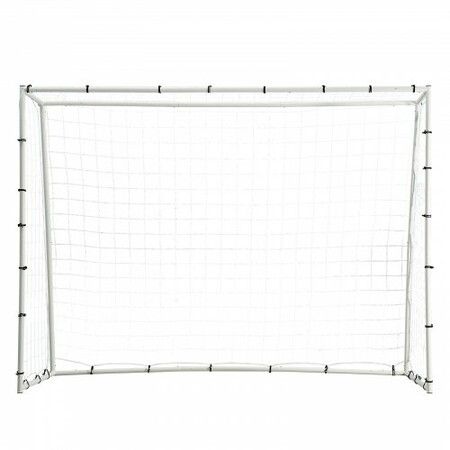 Soccer Rebound Trainer 8x6FT Iron Soccer Training Equipment Sports Football Rebounder Wall with Double-Sided Rebounding Net & Goal Perfect