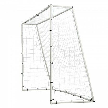 Soccer Rebound Trainer 8x6FT Iron Soccer Training Equipment Sports Football Rebounder Wall with Double-Sided Rebounding Net & Goal Perfect