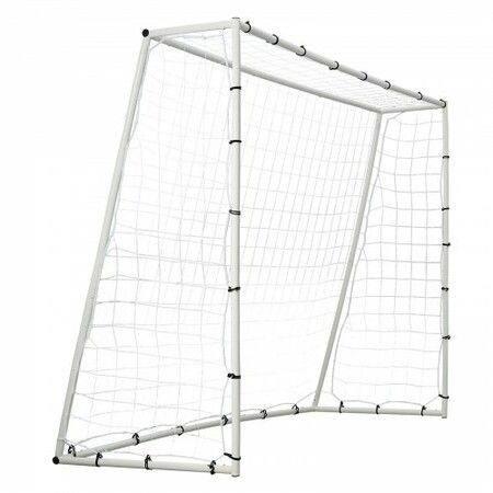 Soccer Rebound Trainer 8x6FT Iron Soccer Training Equipment Sports Football Rebounder Wall with Double-Sided Rebounding Net & Goal Perfect