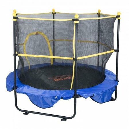 5FT Trampoline for Kids 60" Indoor Outdoor Trampoline with Safety Enclosure Net Basketball Hoop and Ocean Balls Mini Toddler Recreational Trampoline