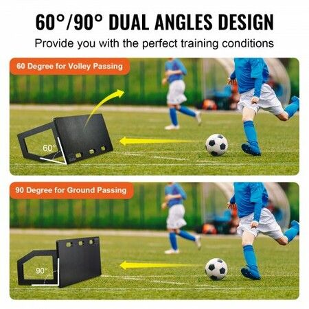 Soccer Rebounder Board 100x40cm Portable Soccer Wall with 2 Angles Rebound Foldable HDPE Kickback Rebound Board Soccer Training Equipment