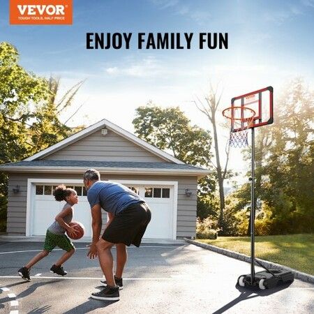 Basketball Hoop 5-7 ft Adjustable Height Portable Backboard System 28 inch Basketball Hoop & GoalBasketball Set with Wheels Stand and Fillable Base