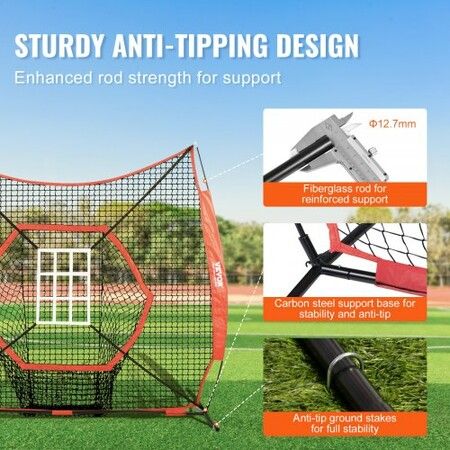 7x7 ft Baseball Softball Practice Net Portable Baseball Training Net for Hitting Batting Catching Pitching Backstop Baseball Equipment