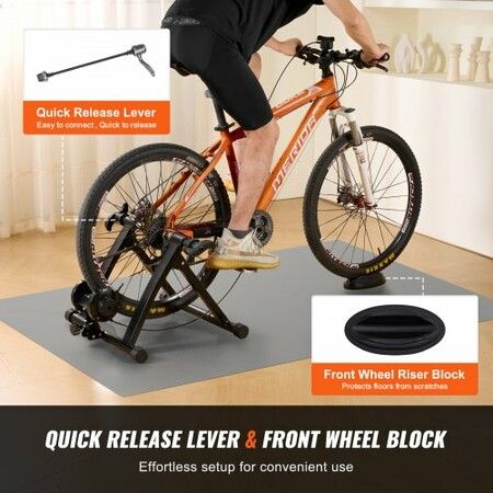 Bike Trainer Stand Magnetic Stationary Bike Stand for 26"-29" Wheels 8 Resistance Settings Low Noise Motor Protable for Indoor Riding Exercise