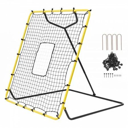 Baseball And Softball Rebounder Net 4x4.5 Ft PitchBack Adjustable Angles