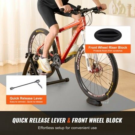 Bike Trainer Stand Magnetic Stationary Bike Stand for 26"-29" Wheels Noise Reduction Flywheel Motor Protable Cycling for Indoor Riding Exercise