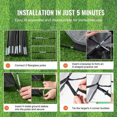 Golf Net 10x7ft All in 1 Practice Net Indoor Outdoor Home Golf Swing Training Golf Hitting Aid Net with Target/Turf Mats/Balls/Tee/Golf Club/Bag