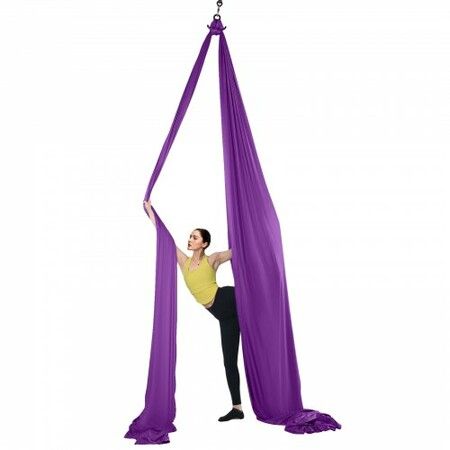 Aerial Silk & Yoga Swing 8 m Length Aerial Yoga Hammock Kit with 100gsm Nylon Fabric Full Rigging Hardware & Easy Set-up Guide Antigravity Flying