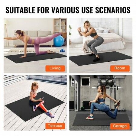 Exercise Mat Non Slip High Density Premium Yoga Mat Exercise Yoga Mat for Men & Women Fitness & Exercise Mat with Bag & Carry Strap (6x4ft)