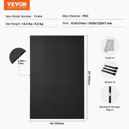 Exercise Mat Non Slip High Density Premium Yoga Mat Exercise Yoga Mat for Men & Women Fitness & Exercise Mat with Bag & Carry Strap (6x4ft)