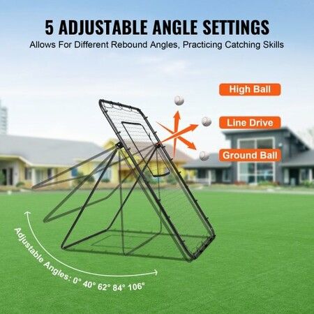 Baseball And Softball Rebounder Net 4x6 Ft PitchBack Adjustable Angles