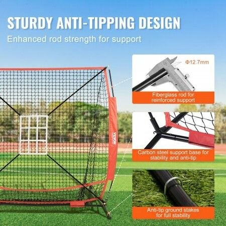 5x5 Baseball Softball Practice Net Portable Baseball Training Net for Hitting Batting Catching Pitching Backstop Baseball Equipment with Carry Bag